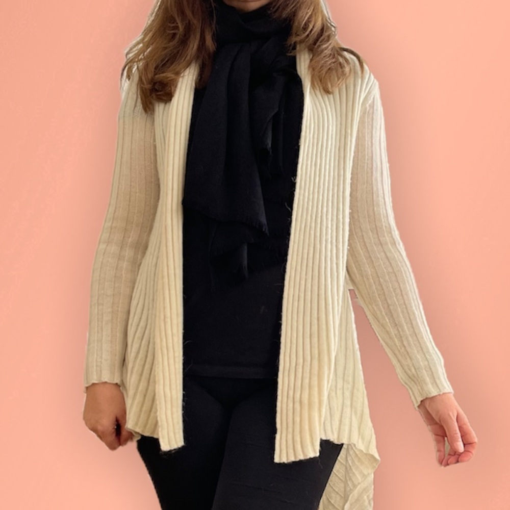 Wool alpaca blend Jacqueline Riu Paris cream jacket cardigan